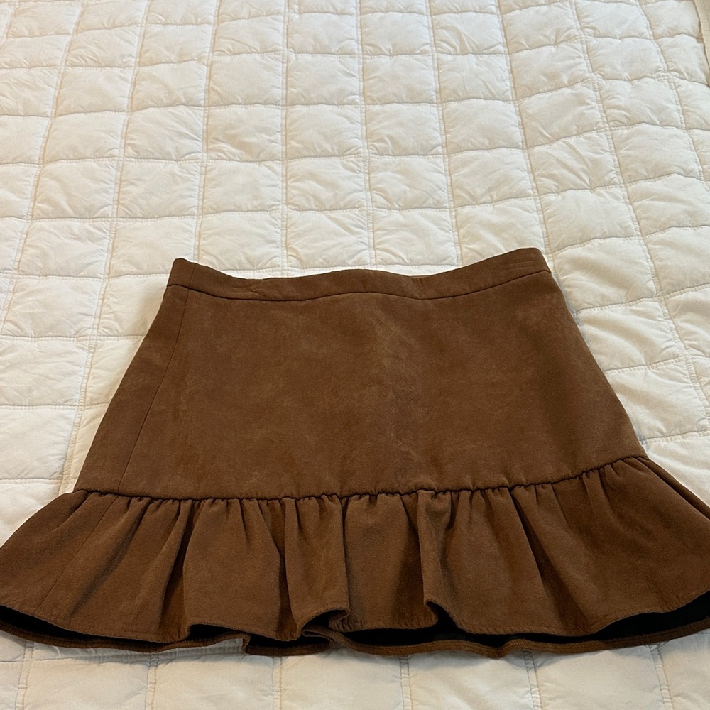 J crew Brown Ruffle Hem Women's Skirt